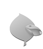 Mousepad hochwertig bedruckt aus Kunststoff mit Kautschuk-Rücken in Blatt-Form konturgestanzt