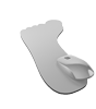 Mousepad hochwertig bedruckt aus Kunststoff mit Kautschuk-Rücken in Fußabdruck-Form konturgestanzt