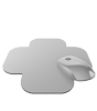 Mousepad hochwertig bedruckt aus Kunststoff mit Kautschuk-Rücken in Pflaster-Form konturgestanzt