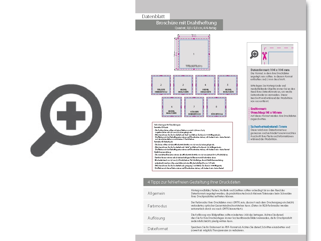 Product Bild brosch__re_mit_drahtheftung__endformat_quadrat_9_8_cm_x_9_8_cm__8-seitig