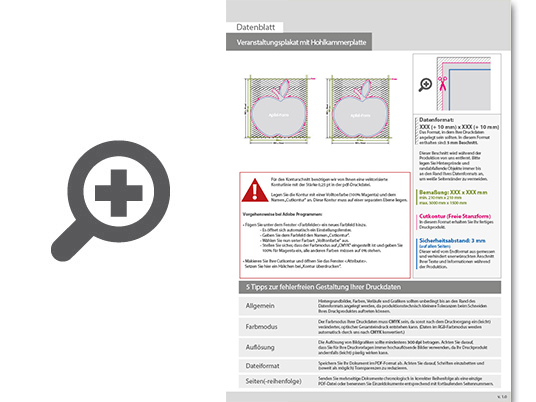 Product Bild veranstaltungsplakat_auf_hohlkammerplatte_in_apfel-form_konturgefr__st___beidseitig_4_4-farbig_bedruckt